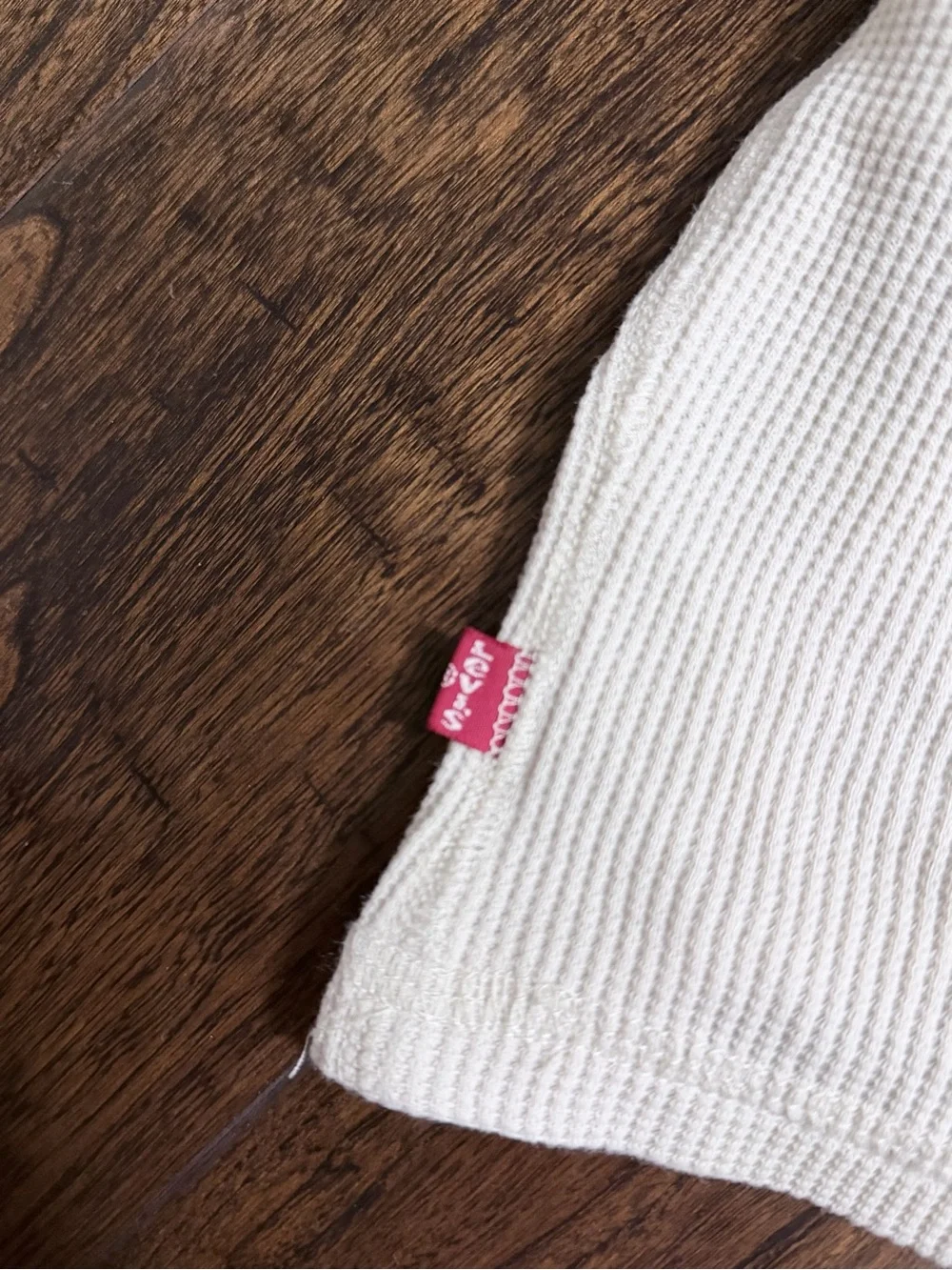 Levi’s Men’s Cream Long Sleeve Thermal Henley Shirt - Size L